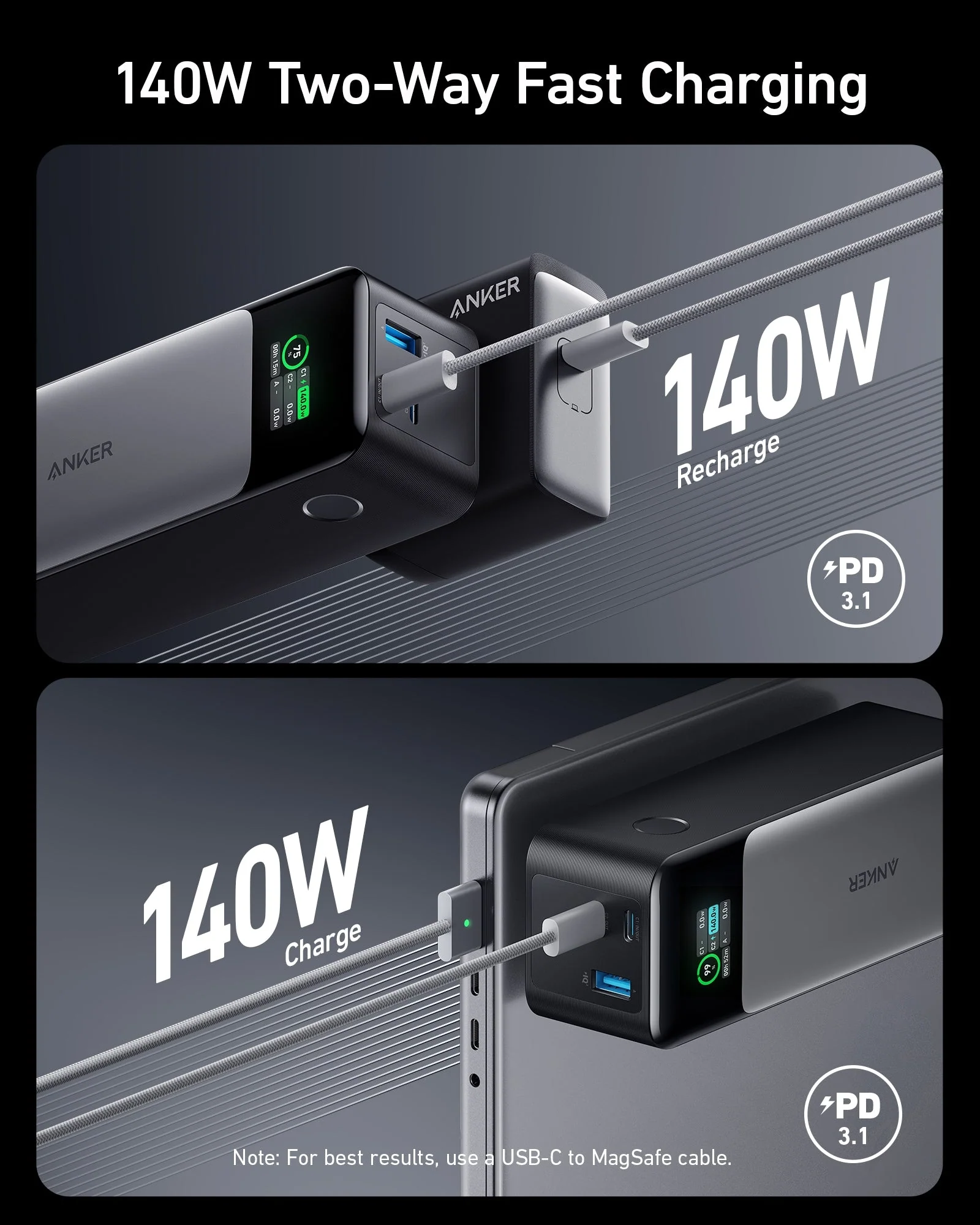 Best Power Bank This Year - Anker 737 Power Bank (PowerCore 24K) – 24,000 mAh | 140 W