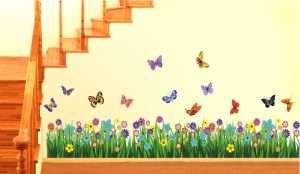 Elegant Garden Decor Walking in The Garden Flower Wall Sticker